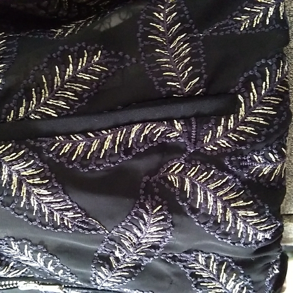 Zara Embroidered Leaf Semi-Sheer Lightweight Bomber Jacket - Picture 4 of 14